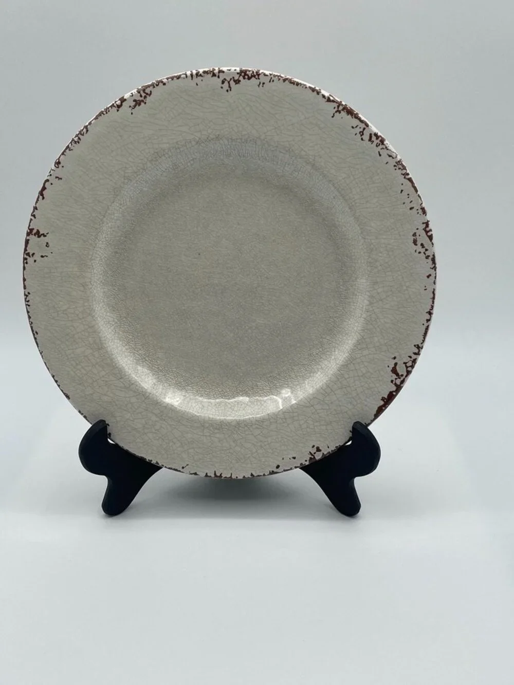 Williams Sonoma Rustic Outdoor Melamine Lot 2 Plates & 2 Bowls Ivory Blue Green